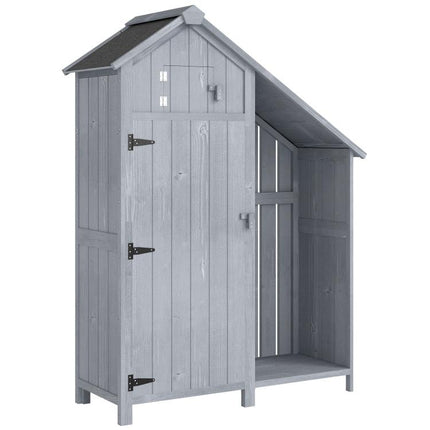 Give Garden Gear a Home – Outdoor Storage Shed with Firewood Rack