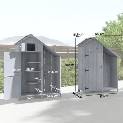 Give Garden Gear a Home – Outdoor Storage Shed with Firewood Rack