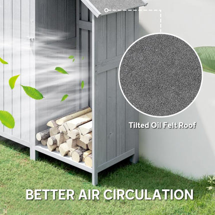 Give Garden Gear a Home – Outdoor Storage Shed with Firewood Rack