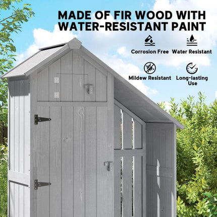Give Garden Gear a Home – Outdoor Storage Shed with Firewood Rack