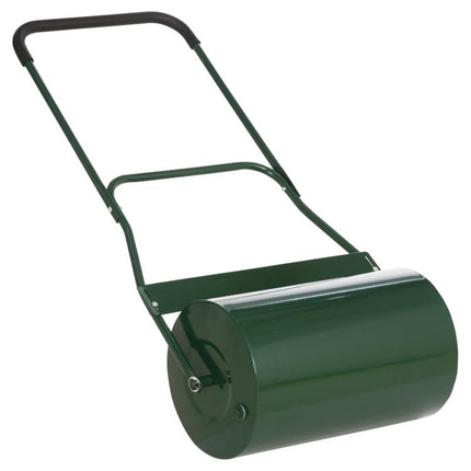 40L Garden Lawn Roller, Water Sand Filled Outdoor Grass Roller, Φ32cm Heavy Duty Metal Lawn Push Rolling Tool for Grass Seeding, Soil Levelling, Green