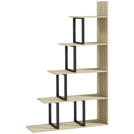 Make the Most of Vertical Space – 5-Tier Oak Ladder Bookcase