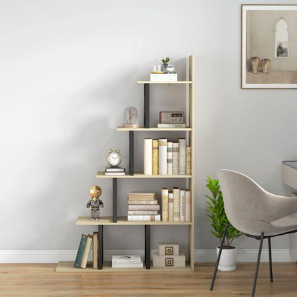 Make the Most of Vertical Space – 5-Tier Oak Ladder Bookcase