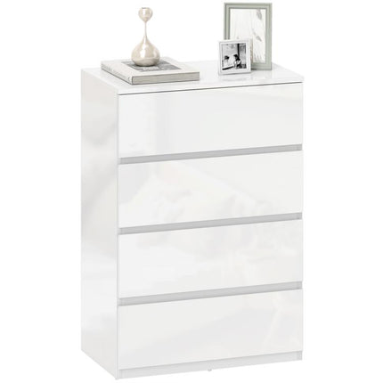 White High-Gloss 4-Drawer Chest of Drawers