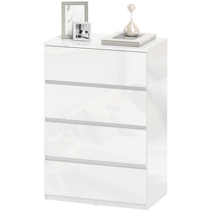 White High-Gloss 4-Drawer Chest of Drawers