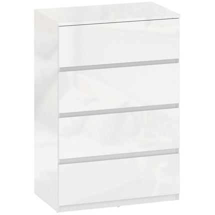 White High-Gloss 4-Drawer Chest of Drawers