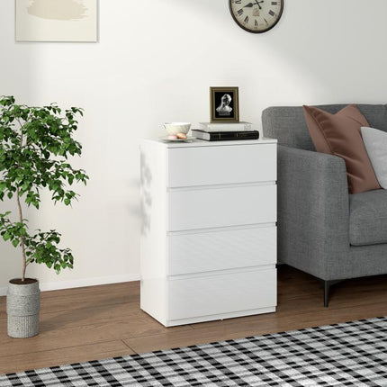 White High-Gloss 4-Drawer Chest of Drawers