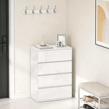 White High-Gloss 4-Drawer Chest of Drawers