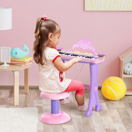 32 Keys Mini Electronic Keyboard Musical Instrument Educational Game Toy Children Grand Piano Stool