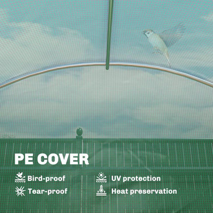 Walk-In Greenhouse with Shelves 275x198x191cm Polytunnel 6 Mesh Windows Green