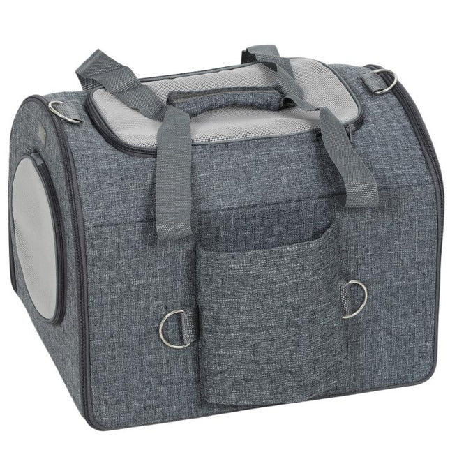 Soft Sided Cat Carrier Bag, Portable Foldable Pet Carrier with Shoulder Strap & Removable Mat for Small Pet Up to 10kg