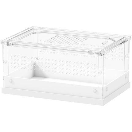 Acrylic Reptile Terrarium 30x20x15cm Sliding Top Door Gecko Snake Vivarium