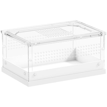 Acrylic Reptile Terrarium 30x20x15cm Sliding Top Door Gecko Snake Vivarium