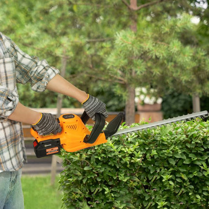 20 Inch Cordless Hedge Trimmer 18V Brushless Garden Trimmer 2x4000mAh Batteries Orange
