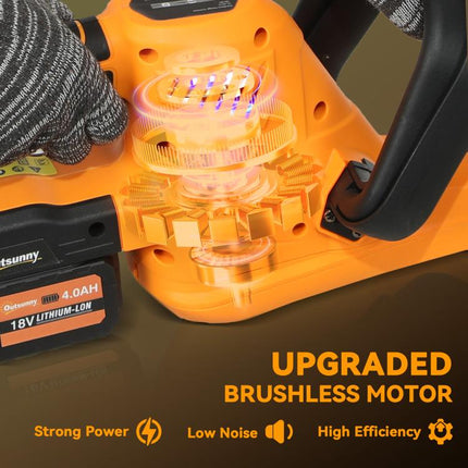 20 Inch Cordless Hedge Trimmer 18V Brushless Garden Trimmer 2x4000mAh Batteries Orange