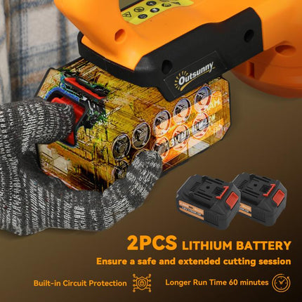 20 Inch Cordless Hedge Trimmer 18V Brushless Garden Trimmer 2x4000mAh Batteries Orange