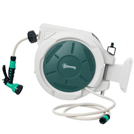 Automatic Retractable Hose Reel 20m 180° Swivel Wall Mount 7 Spray Patterns