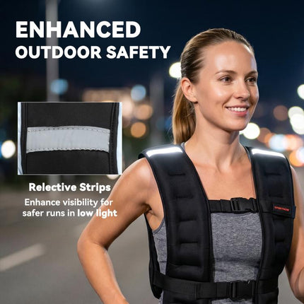 8kg Weighted Training Vest with Adjustable Straps, Black