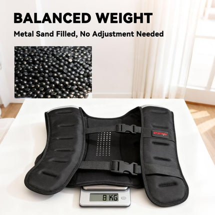 8kg Weighted Training Vest with Adjustable Straps, Black