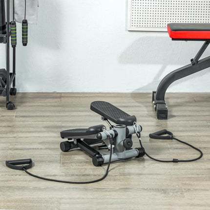 Mini Stepper, Compact Step Machine Exerciser for Home Workouts, with Resistance Bands, LCD Monitor, Non-Slip Pedals