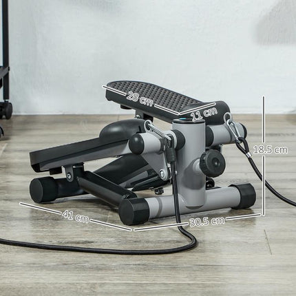 Mini Stepper, Compact Step Machine Exerciser for Home Workouts, with Resistance Bands, LCD Monitor, Non-Slip Pedals