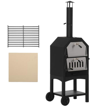 Make Pizza Nights Sizzle – 3-Tier Outdoor Charcoal Pizza Oven & BBQ