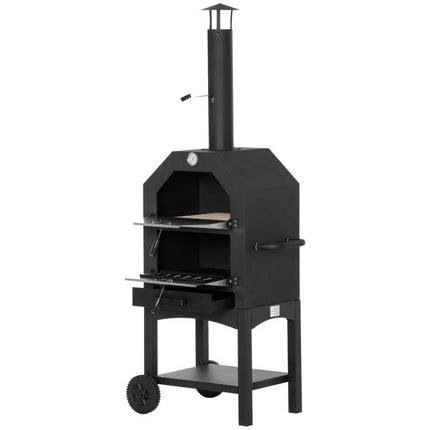 Make Pizza Nights Sizzle – 3-Tier Outdoor Charcoal Pizza Oven & BBQ