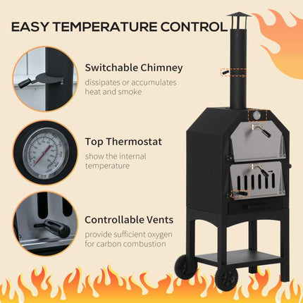 Make Pizza Nights Sizzle – 3-Tier Outdoor Charcoal Pizza Oven & BBQ