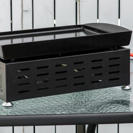 6kW Gas Plancha BBQ Grill 2 Burner Portable Tabletop Non-Stick Griddle Camping