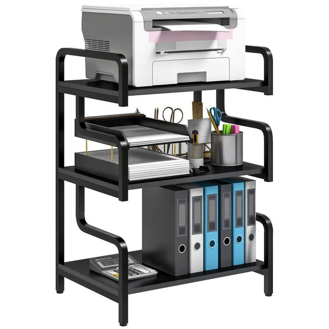 3-Tier Printer Stand with Storage Shelves, Printer Table, 55 x 40 x 77cm Printer Shelf