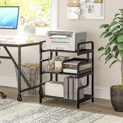 3-Tier Printer Stand with Storage Shelves, Printer Table, 55 x 40 x 77cm Printer Shelf