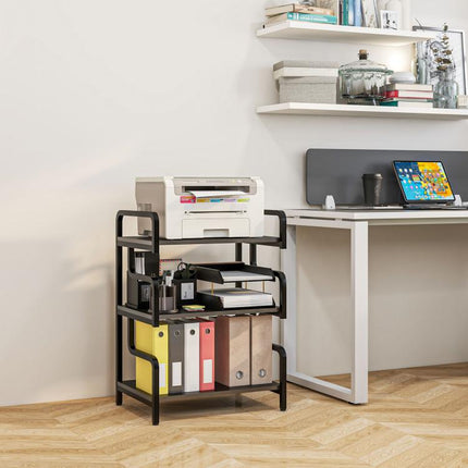 3-Tier Printer Stand with Storage Shelves, Printer Table, 55 x 40 x 77cm Printer Shelf