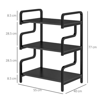 3-Tier Printer Stand with Storage Shelves, Printer Table, 55 x 40 x 77cm Printer Shelf