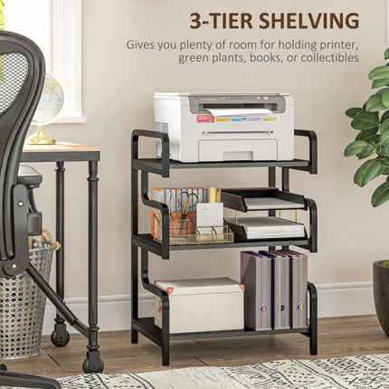3-Tier Printer Stand with Storage Shelves, Printer Table, 55 x 40 x 77cm Printer Shelf