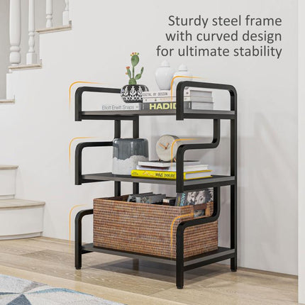 3-Tier Printer Stand with Storage Shelves, Printer Table, 55 x 40 x 77cm Printer Shelf