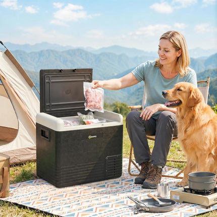 50L Portable Car Fridge Freezer -20°C 12V/24V AC/DC Electric Cooler Camping RV