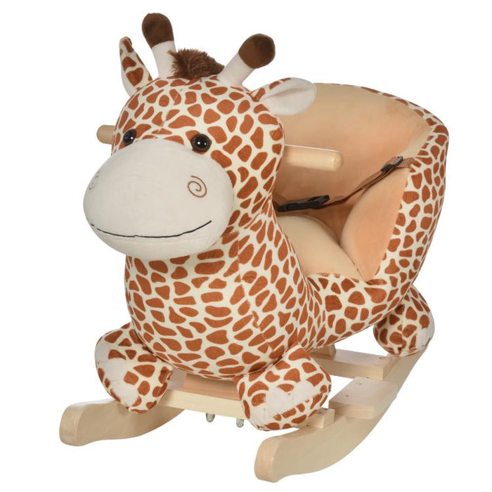 Animal Baby Rocking Horse Children Toy Seat Rocker Giraffe w/ 32 Songs Ride Wood