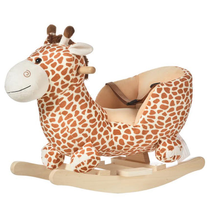 Animal Baby Rocking Horse Children Toy Seat Rocker Giraffe w/ 32 Songs Ride Wood