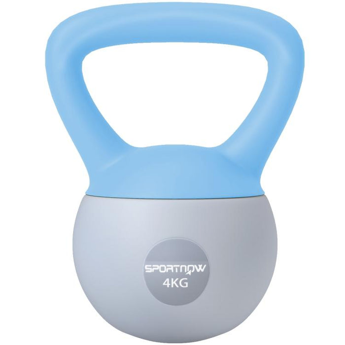 4kg Soft Kettlebell, Blue and Grey, Home Fitness Weight