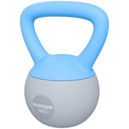4kg Soft Kettlebell, Blue and Grey, Home Fitness Weight