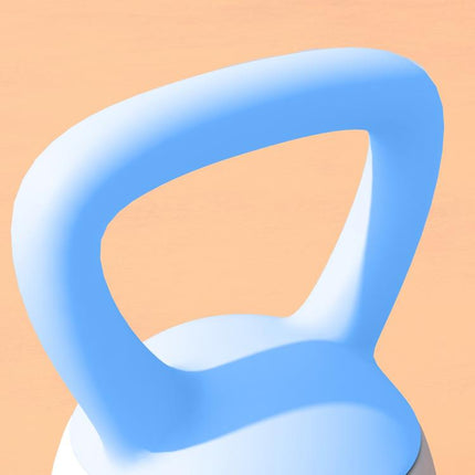 4kg Soft Kettlebell, Blue and Grey, Home Fitness Weight