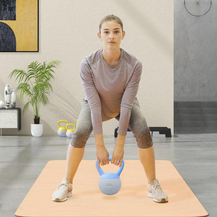 4kg Soft Kettlebell, Blue and Grey, Home Fitness Weight