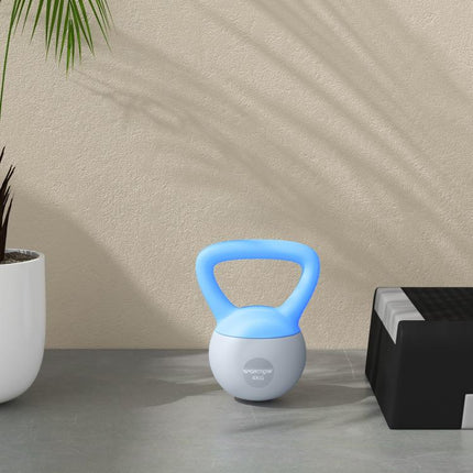 4kg Soft Kettlebell, Blue and Grey, Home Fitness Weight