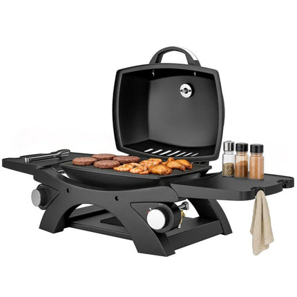 2 Burner Outdoor Gas Barbecue 3.8kW Steel Grill with 2 Detachable Shelves