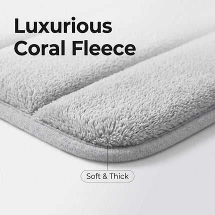 MEMORY FOAM BATH MAT PEDESTAL SET NON SLIP TOILET BATHROOM CONTOUR RUGS 3 PIECE