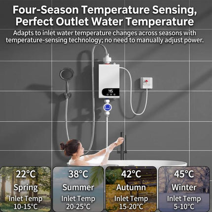 Stay Cosy Through Colder Days: Enjoy Hot Water When You Need It – 5500W Instant Tankless Water Heater