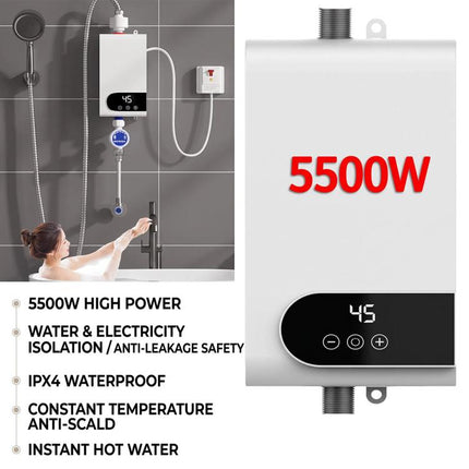 Stay Cosy Through Colder Days: Enjoy Hot Water When You Need It – 5500W Instant Tankless Water Heater
