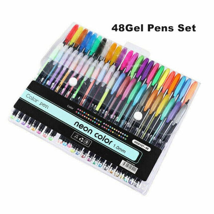 48 Packs Color Gel Ink Pens Set for Adult Colouring Books Drawing and Writing