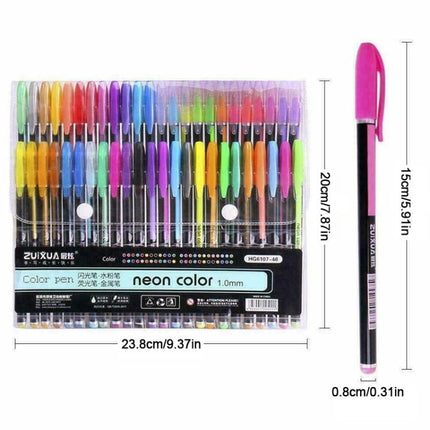 48 Packs Color Gel Ink Pens Set for Adult Colouring Books Drawing and Writing