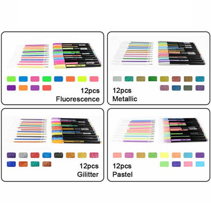 48 Packs Color Gel Ink Pens Set for Adult Colouring Books Drawing and Writing